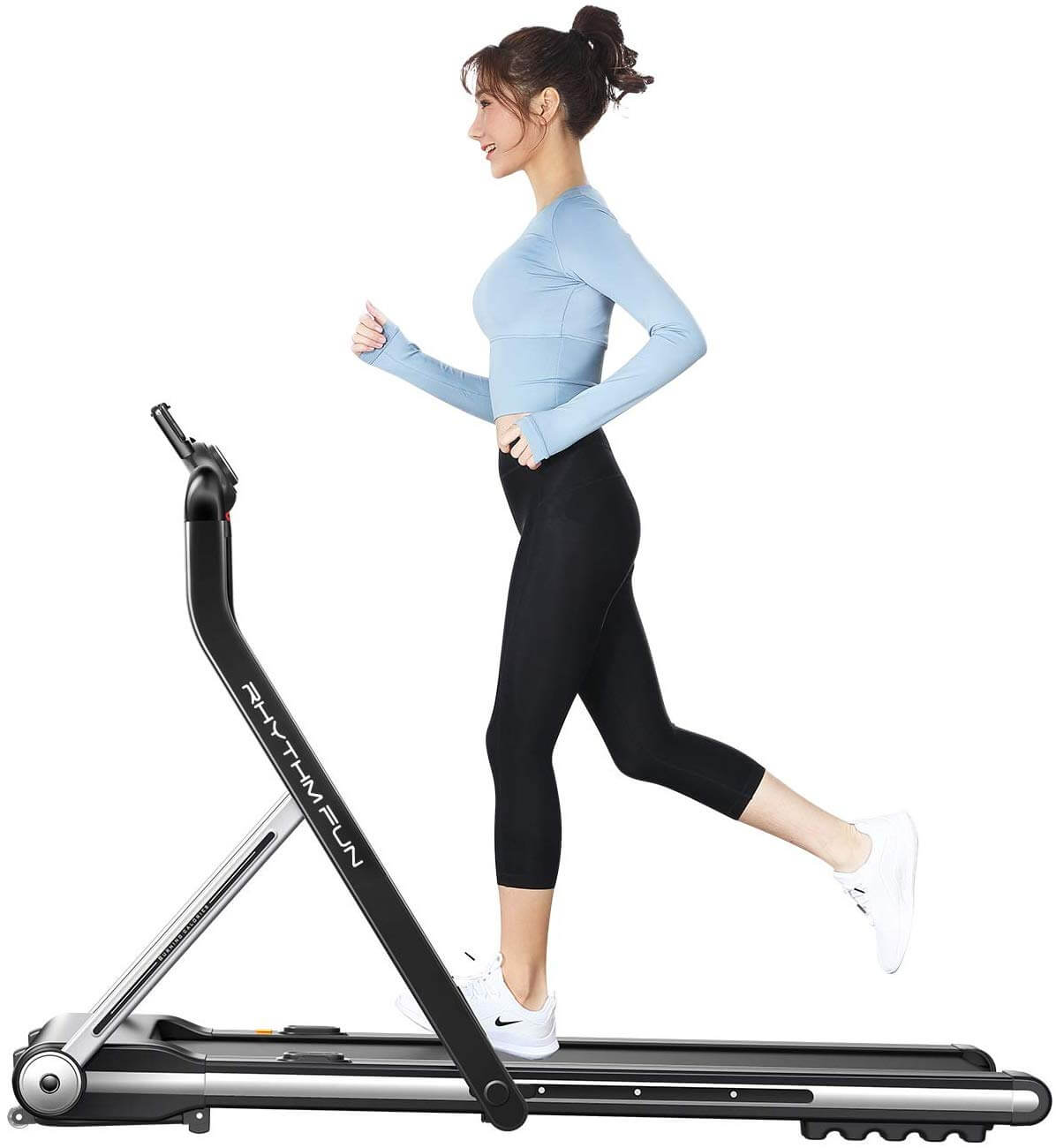 RHYTHM FUN Slim Treadmill With Foldable Handles