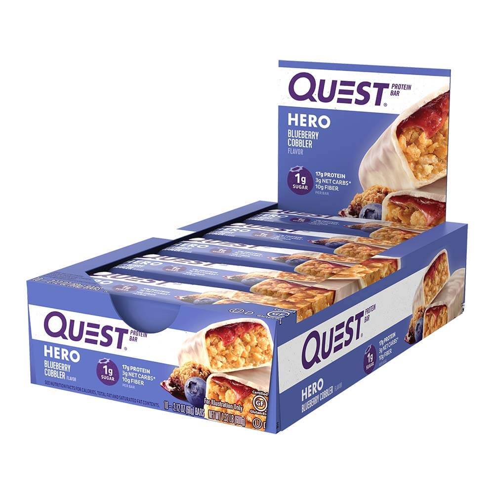 Quest Nutrition Blueberry Cobbler Hero Protein bar Review