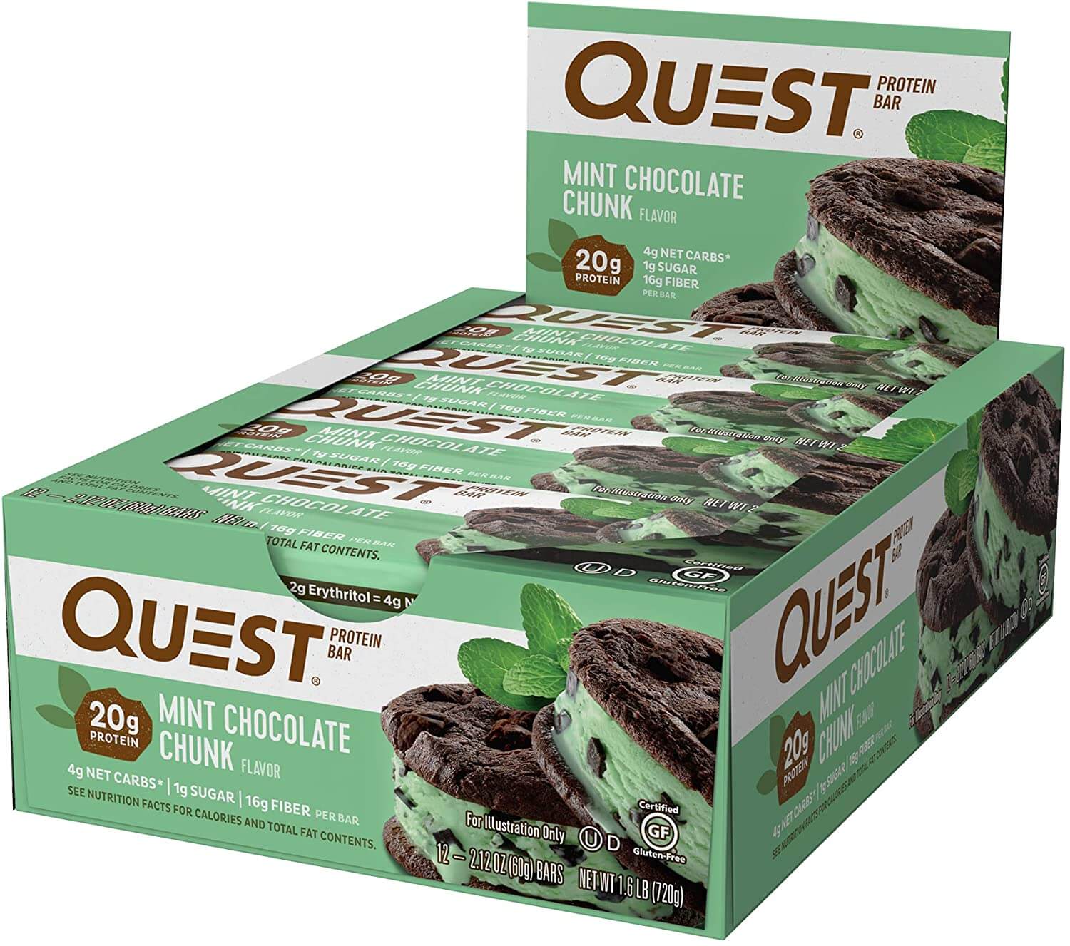 Quest Nutrition Keto Friendly Mint Chocolate Chunk Protein Bar
