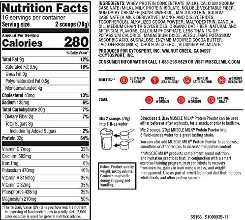 Muscle Milk High-Calorie Protein Powder nutrition facts