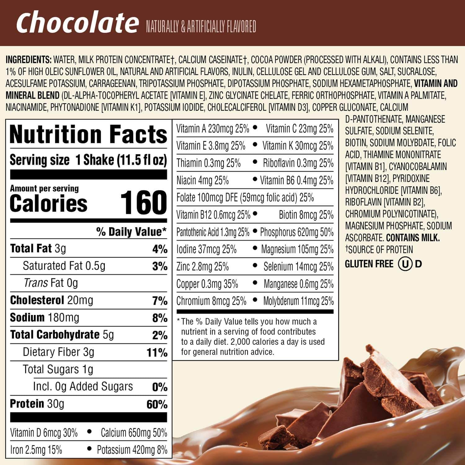 Premier Protein gluten-free meal replacement drink nutrition facts